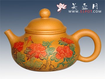 紫砂壶图片：鸟语花香 - 美壶网