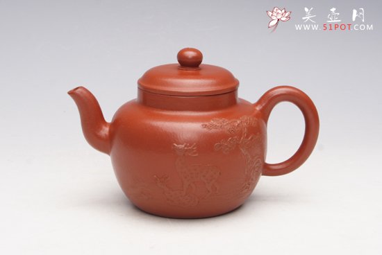 紫砂壶图片：朱泥泥绘 - 美壶网