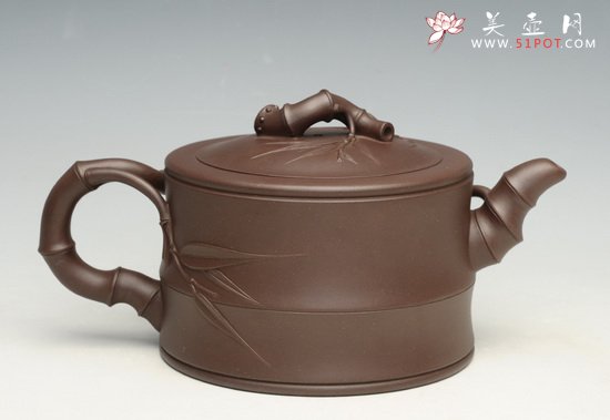 紫砂壶图片：竹段1  800cc - 美壶网