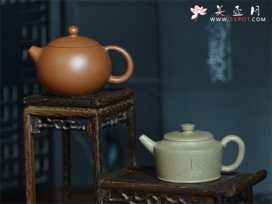 紫砂壶图片：倒把西施（朱泥）、德钟（段泥） - 美壶网