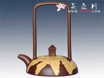 紫砂壶图片：南国秋韵贴泥 - 美壶网