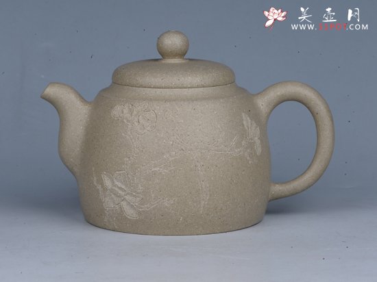 紫砂壶图片：笑樱  容量：200cc  泥料：本山绿泥 - 美壶网