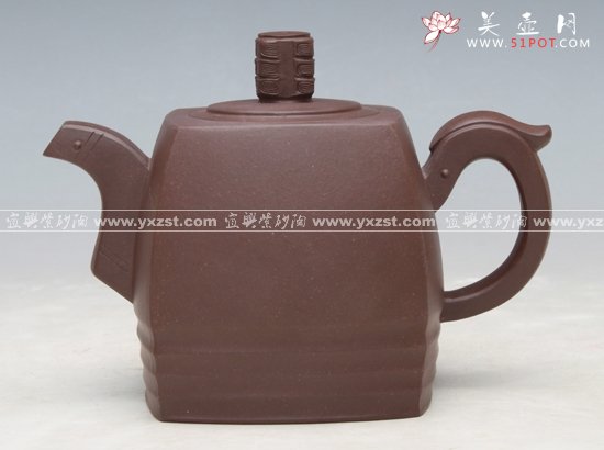 紫砂壶图片：四方青玉 紫泥 - 美壶网
