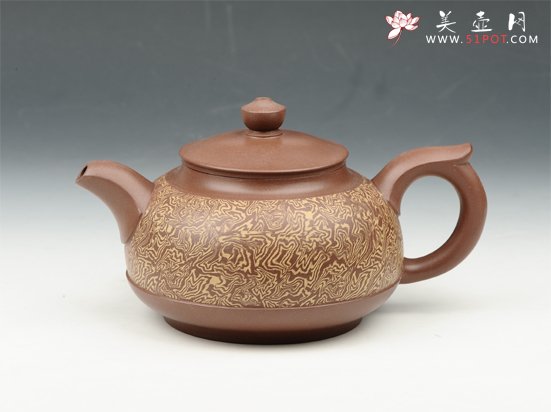 紫砂壶图片：大团圆 450cc 原矿清水泥 段泥 - 美壶网