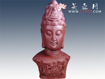 紫砂壶图片：观音头像 - 美壶网