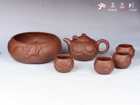 紫砂壶图片：鱼化龙套壶 - 美壶网