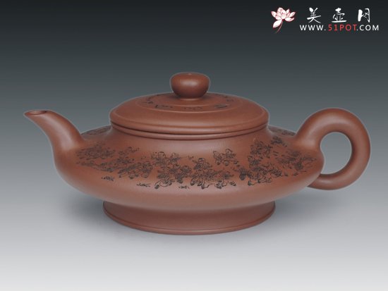 紫砂壶图片：百子水扁 - 美壶网