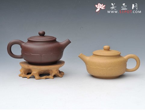 紫砂壶图片：六瓣菱花对壶 - 美壶网