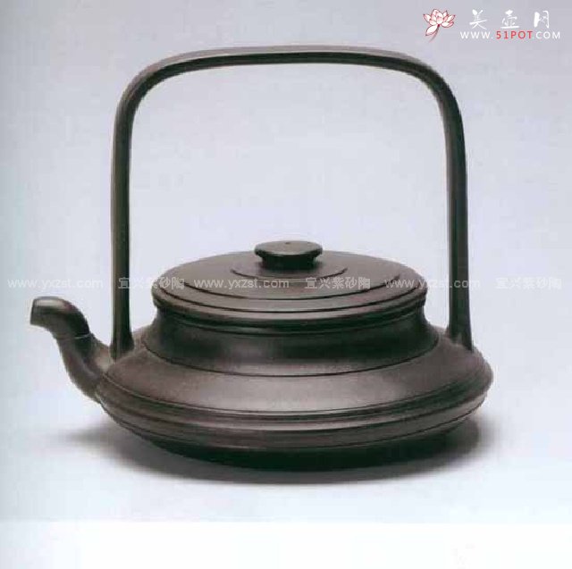 紫砂壶图片：水波提梁壶 - 美壶网