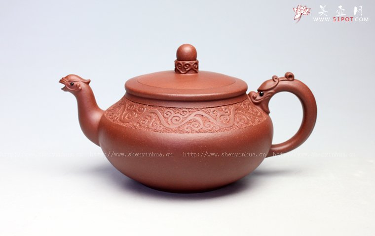 紫砂壶图片：龙凤呈祥壶 - 美壶网