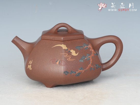 紫砂壶图片：六方石瓢 280cc - 美壶网