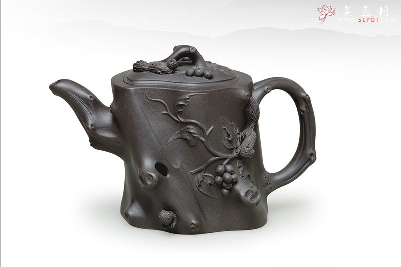 紫砂壶图片：藏鼠葡萄壶 - 美壶网
