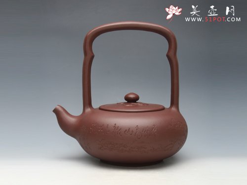 紫砂壶图片：如意提梁 家藏老紫... - 美壶网