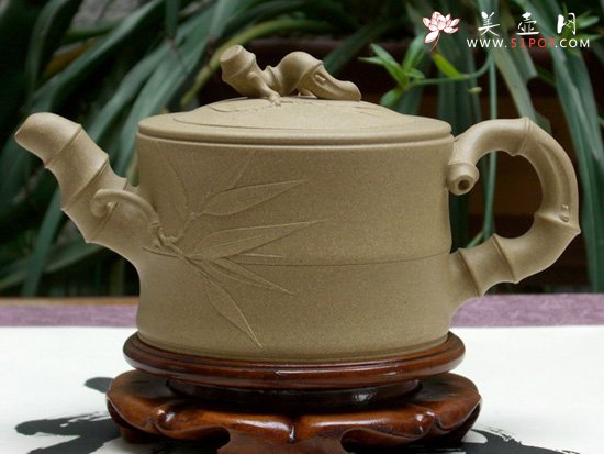 紫砂壶图片：竹段（本山段泥） - 美壶网