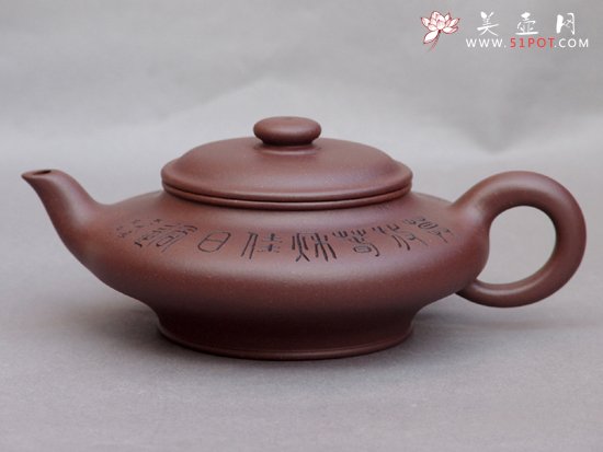 紫砂壶图片：虚扁壶 - 美壶网