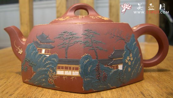 紫砂壶图片：宫廷山水 - 美壶网