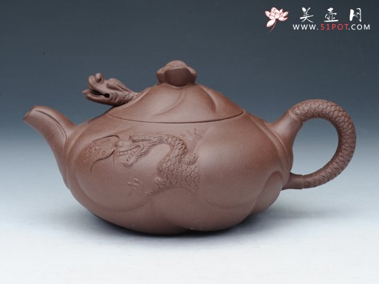 紫砂壶图片：鱼化龙壶 - 美壶网