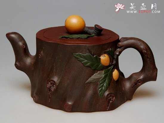 紫砂壶图片：枇杷树桩  240cc - 美壶网