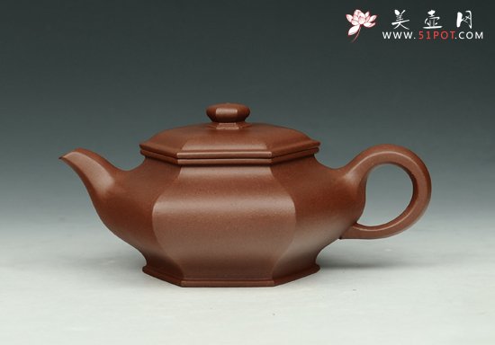 紫砂壶图片：六方虚扁 - 美壶网