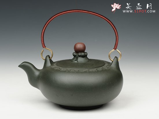 紫砂壶图片：顶株提梁 - 美壶网