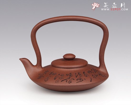 紫砂壶图片：曲意提梁 - 美壶网