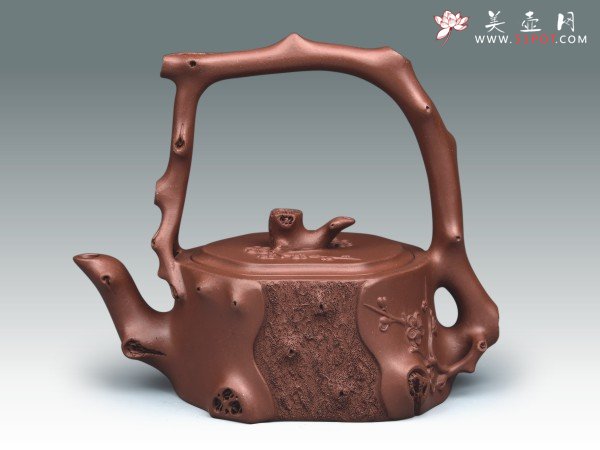 紫砂壶图片：梅椿提梁 - 美壶网