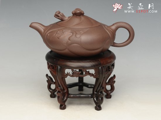 紫砂壶图片：鱼化龙   容量：380cc - 美壶网