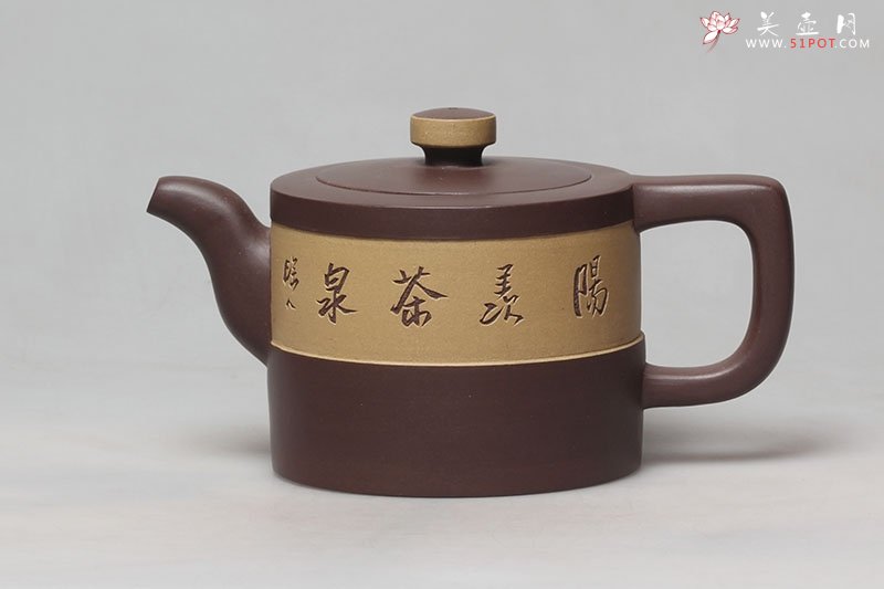 紫砂壶图片：荆溪十景壶之一（研高 黄自英刻） - 美壶网