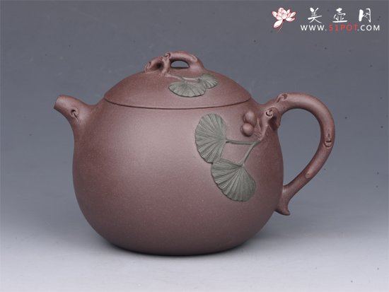 紫砂壶图片：银杏壶 - 美壶网