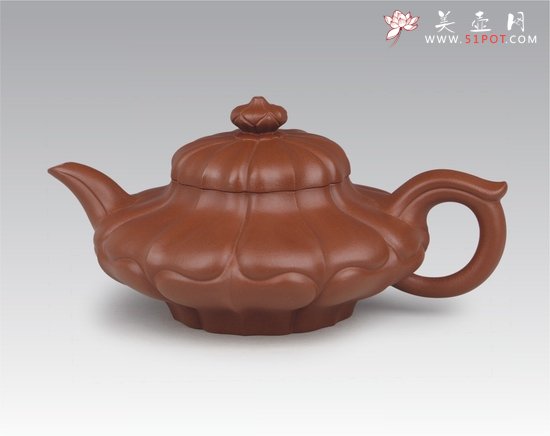 紫砂壶图片：虚扁合菱壶 - 美壶网