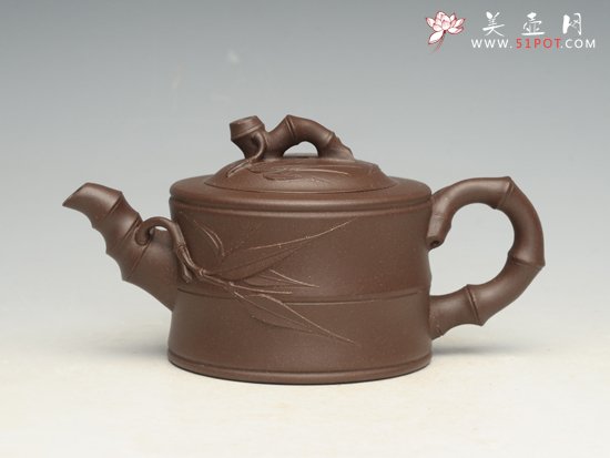 紫砂壶图片：可心竹段  容量：（大）600cc - 美壶网