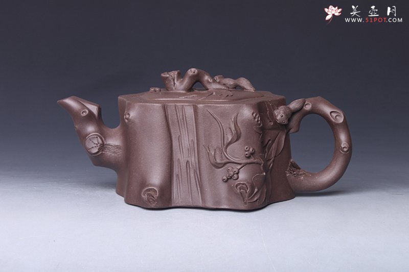 紫砂壶图片：松鼠葡萄桩矮 - 美壶网