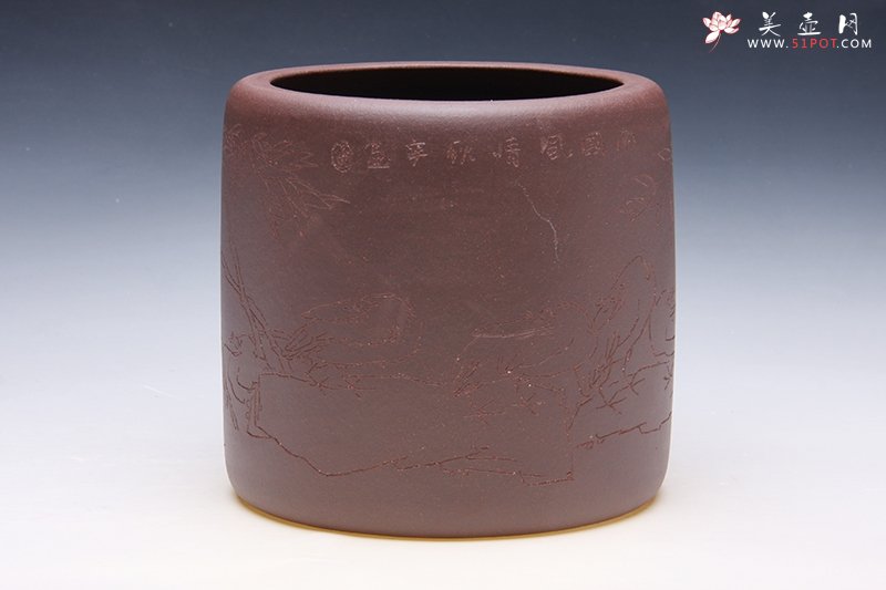 紫砂壶图片：“南国风情”笔筒 - 美壶网
