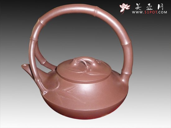 紫砂壶图片：竹节提梁 - 美壶网