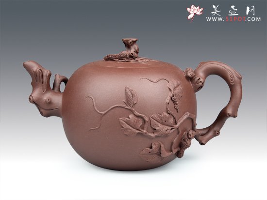 紫砂壶图片：松鼠葡萄 - 美壶网