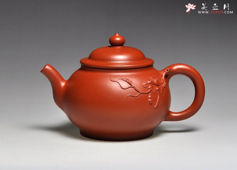 紫砂壶图片：《葫芦》泥料：朱泥  容量：350cc - 美壶网
