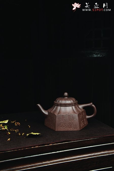 紫砂壶图片：六方菱花 - 美壶网