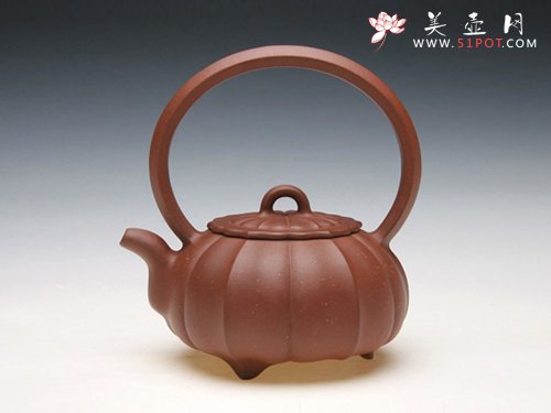 紫砂壶图片： 菱花提梁 200... - 美壶网