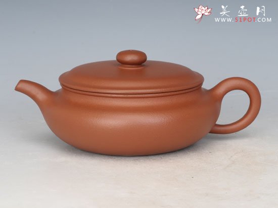 紫砂壶图片：朱泥扁古 - 美壶网