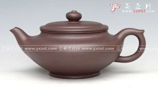 紫砂壶图片：大口笑樱花原矿紫茄泥 - 美壶网