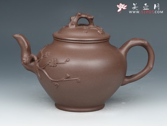 紫砂壶图片：报春壶  5号井老紫泥  480cc - 美壶网