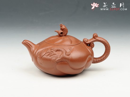 紫砂壶图片：扁鱼化龙 220cc - 美壶网