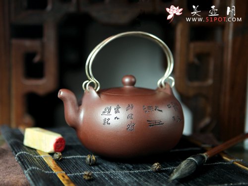 紫砂壶图片：银把一粒珠 - 美壶网
