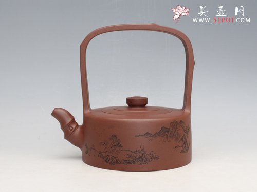 紫砂壶图片：山水竹提 - 美壶网