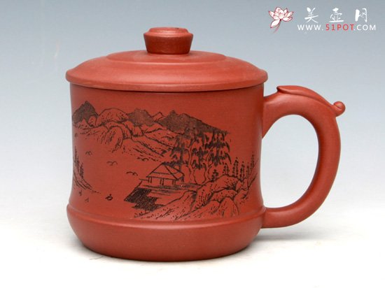 紫砂壶图片：老板口杯（清水泥） - 美壶网