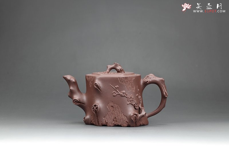紫砂壶图片：凌梅壶（黄龙山原矿紫泥） - 美壶网