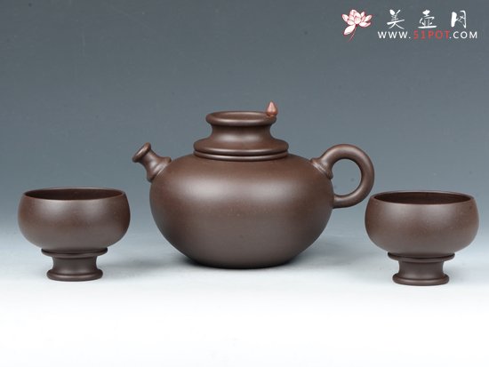 紫砂壶图片：孤灯夜读茶具 - 美壶网