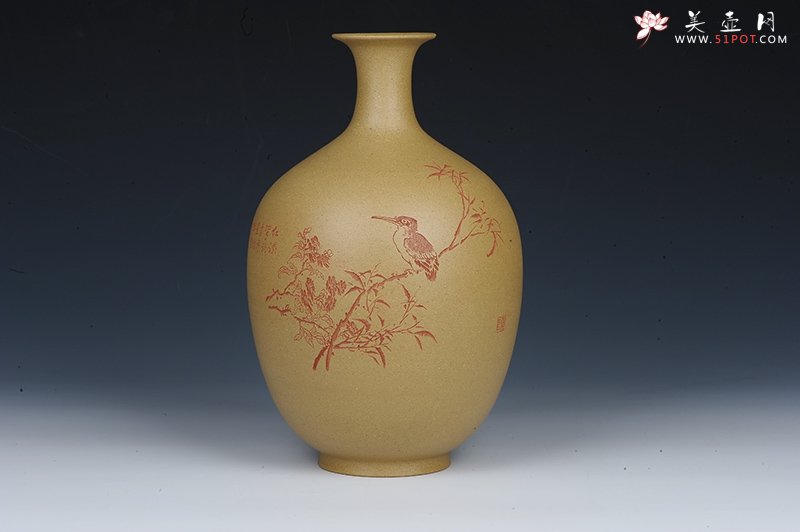 紫砂壶图片：紫砂花瓶，高约25cm - 美壶网