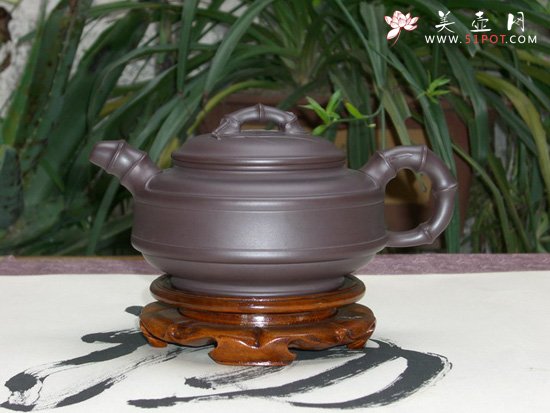紫砂壶图片：双先竹鼓 - 美壶网