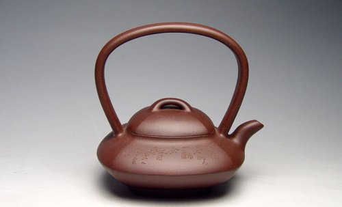 沈寅华紫砂壶 四方合欢提梁壶 